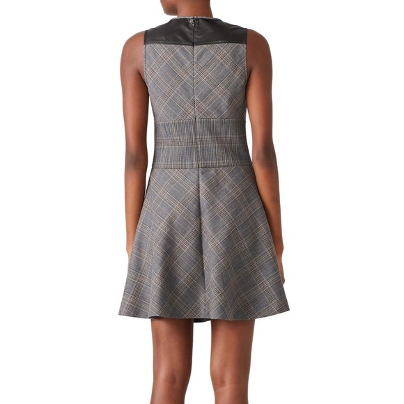 DEREK LAM 10 CROSBY Plaid Fit & Flare Mini Preppy Gray Dress size 2 - Picture 2 of 11